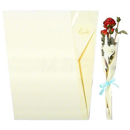 Love Print Transparent PE Cone Flower Sleeves ABAG-FZC0002-001C-1