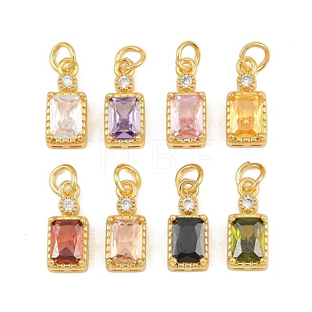 Brass Pave Cubic Zirconia Charms CU-CBA3D67-07G-1