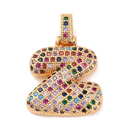 Brass Micro Pave Cubic Zirconia Pendants KK-C076-29Z-G02-1