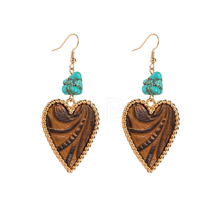Alloy & Synthetic Turquoise Dangle Earrings WGDD144-03-1