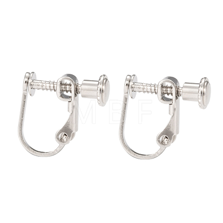 Brass Screw On Clip-on Earring Findings KK-L164-02P-1