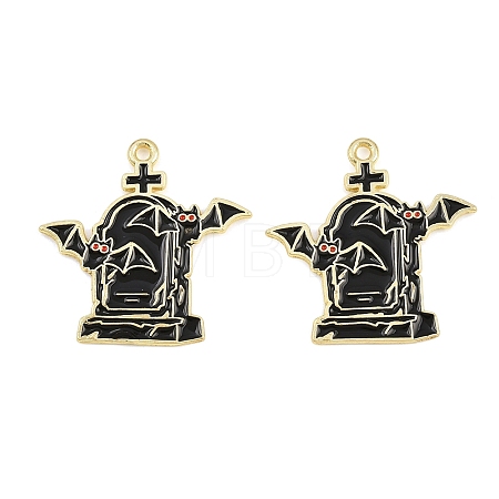 Alloy with Black Enamel Pendants AL-CBA2919-02G-04-1