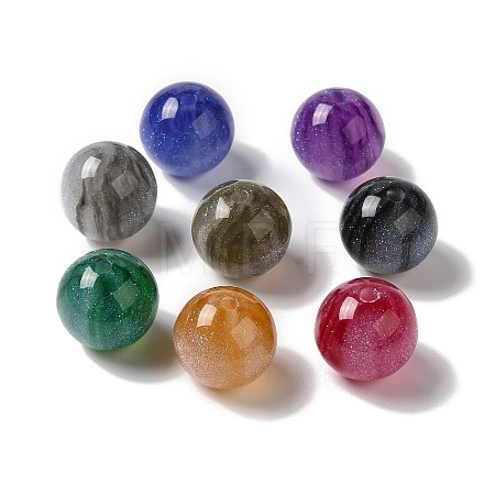 Resin Glitter Beads RESI-G066-01-1