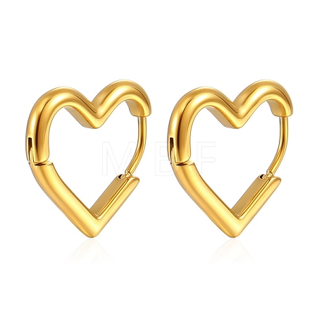 Heart Stainless Steel Hoop Earrings PW-WG7B21D-01-1