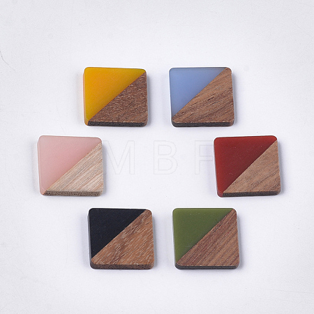 Resin & Walnut Wood Cabochons RESI-S358-90-1