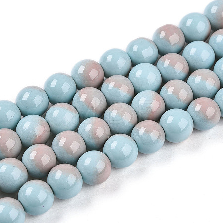 Baking Paint Glass Beads Strands DGLA-N012-8mm-06-1