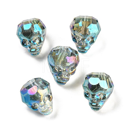 Electroplate Transparent Handmade Lampwork Beads LAMP-K038-01C-1