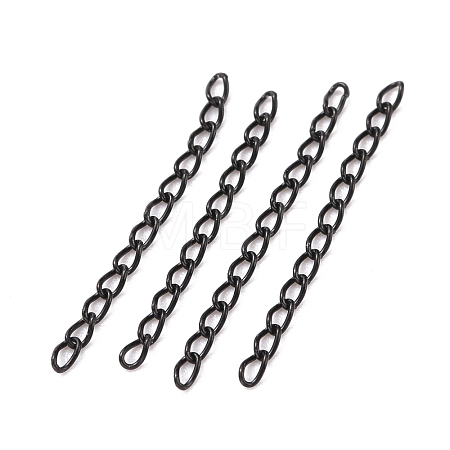 Ion Plating(IP) 304 Stainless Steel Curb Chains Extender STAS-WH0032-02A-EB-1