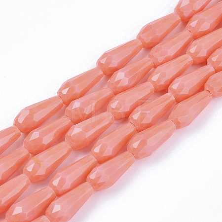 Opaque Solid Color Glass Beads Strands GLAA-T009-001C-1