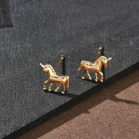 Brass Stud Earrings EJEW-F403-07G-1