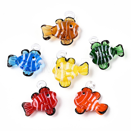 Handmade Lampwork Pendants LAMP-T021-24M-1