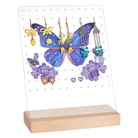 Transparent Acrylic Earring Displays NDIS-WH0015-01D-1