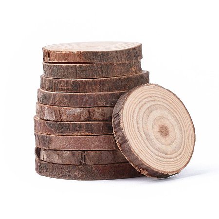 Unfinished Natural Poplar Wood Cabochons X-WOOD-E018-12-1