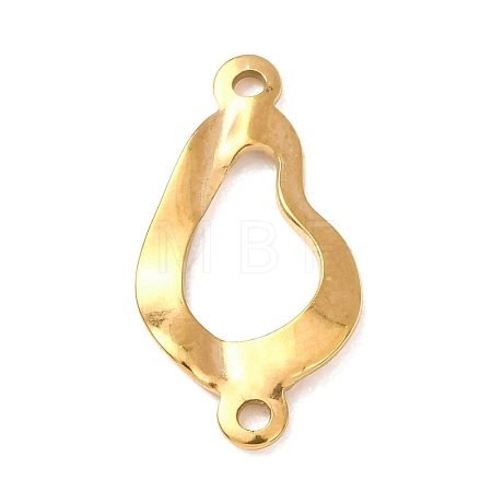 304 Stainless Steel Textured Links Connector Charms STAS-K302-02B-G-1