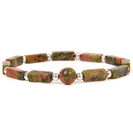 Natural Unakite Beads Stretch Bracelets for Men Women LS-ZE2494-4-1