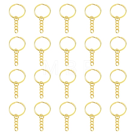 20Pcs Iron Split Key Rings IFIN-YW0003-01G-1