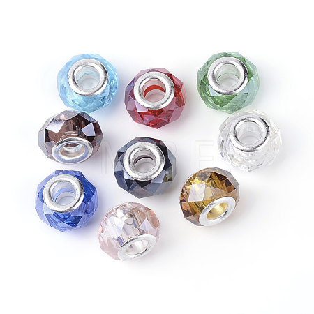 Pearlized Glass European Beads X-GDA002-1