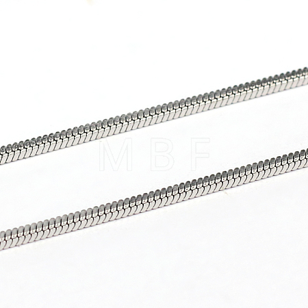 Tarnish Resistant 3.28 Feet 304 Stainless Steel Square Snake Chains X-CHS-L001-165-1.2mm-1
