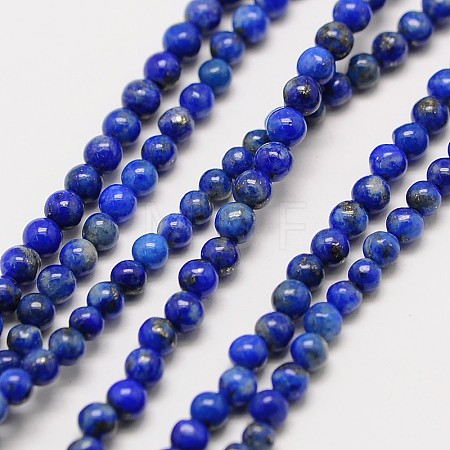 Natural Gemstone Lapis Lazuli Round Beads Strands G-A130-2mm-28-1