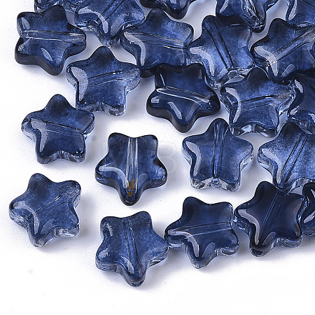 Transparent Spray Painted Glass Beads X1-GLAA-N035-01-E02-1