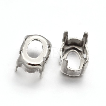 Oval Brass Sew on Prong Settings KK-N0084-A09-8x10-1
