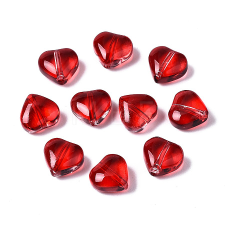 Transparent Spray Painted Glass Beads GGLA-S054-012A-02-1