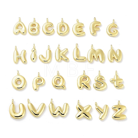 Rack Plating Brass Balloon Letter Pendants KK-C050-01G-1