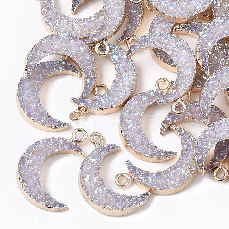 Druzy Resin Pendants X-RESI-S383-009-A03-1