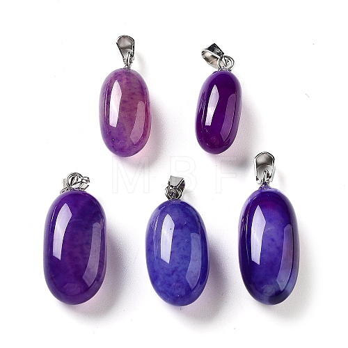 Natural Agate Dyed Pendants G-Q016-03D-1