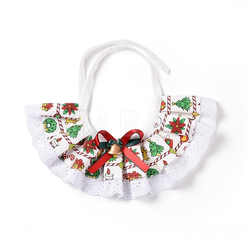 Cloth Pet's Christmas Lace Bandanas AJEW-D051-02-1