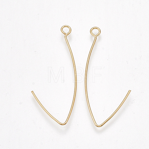 Brass Earring Hooks X-KK-T038-423G-1