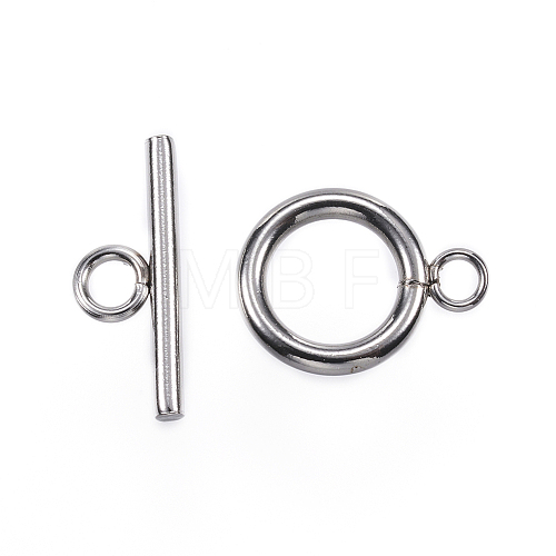 Tarnish Resistant 304 Stainless Steel Toggle Clasps STAS-F040-40A-P-1