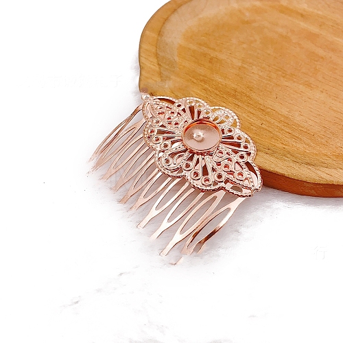 Flower Alloy Hair Comb Findings PW-WGCA318-05-1