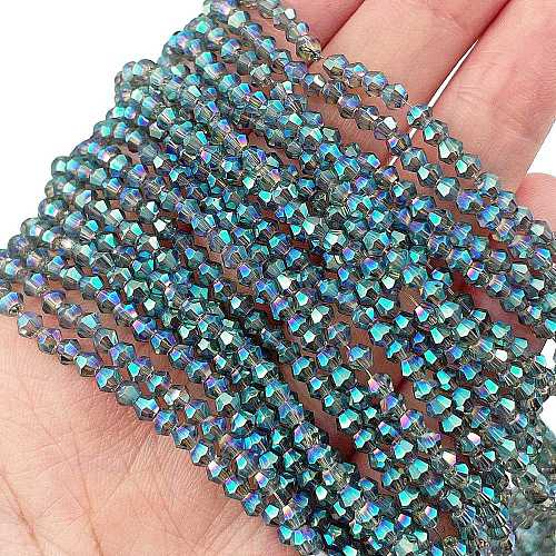 Transparent Electroplate Glass Beads Strands EGLA-A039-T2mm-UA12-1