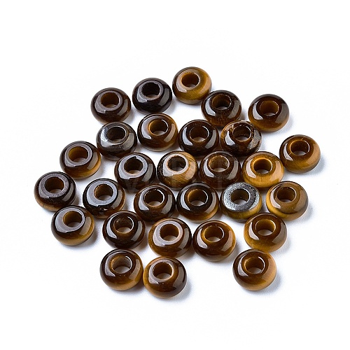 Natural Tiger Eye European Beads X-G-G740-12x6mm-10-1