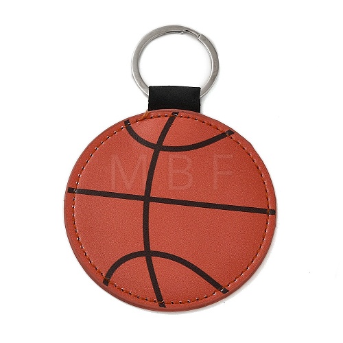 Sport Theme PU Leather Keychain SJEW-K002-08P-02-1