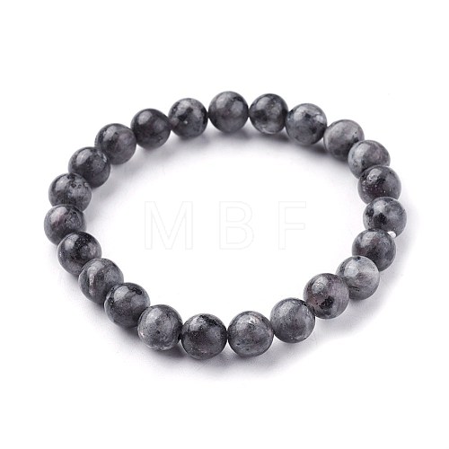 Natural Larvikite Beads Stretch Bracelets BJEW-F380-01-B14-1