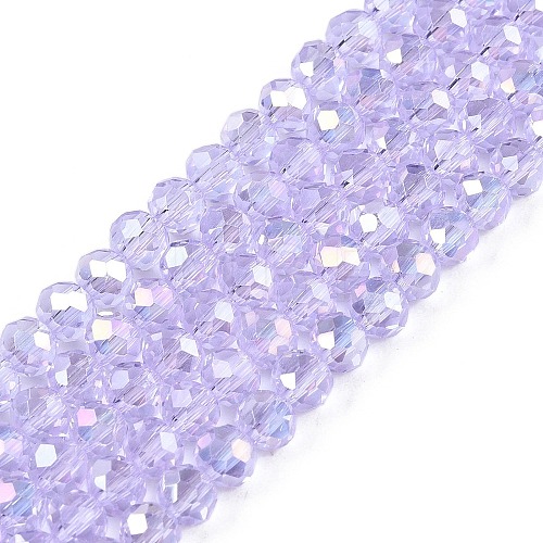 Electroplate Glass Beads Strands EGLA-A044-T4mm-B17-1