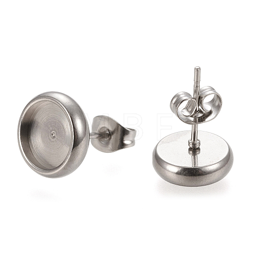 304 Stainless Steel Stud Earring Settings STAS-K202-05A-P-1