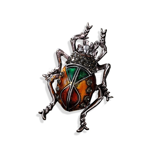 Beetle Rhinestone Enamel Pins PW-WG7A582-04-1