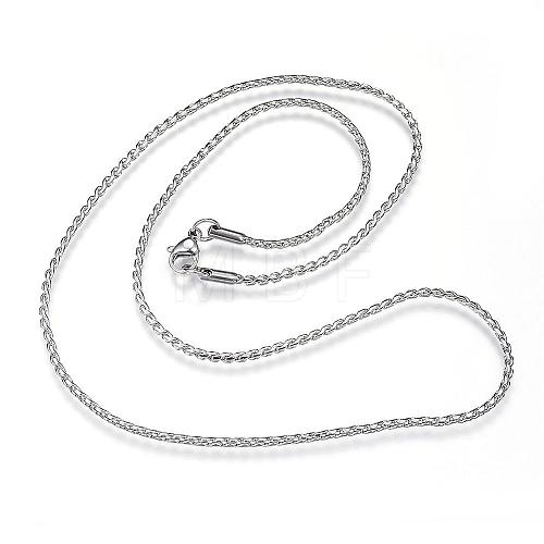 304 Stainless Steel Twisted Chain Necklaces NJEW-D285-22P-1