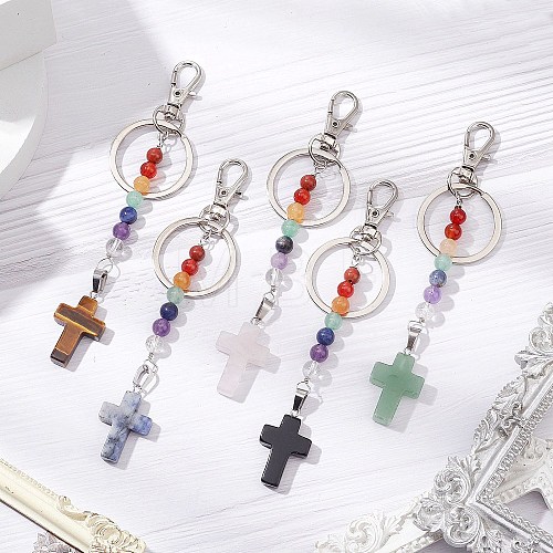 Gemstone Cross Keychain KEYC-JKC01040-01-1