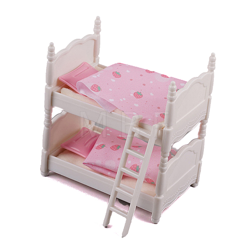 Mini Plastic Bunk Bed Miniature Ornaments PW-WG7342E-01-1