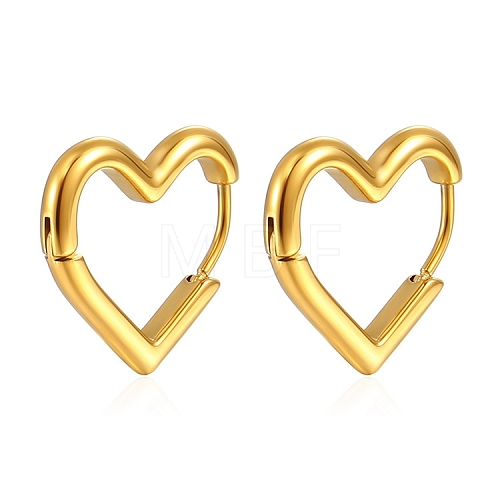 Heart Titanium Steel Hoop Earrings PW-WG7B21D-01-1