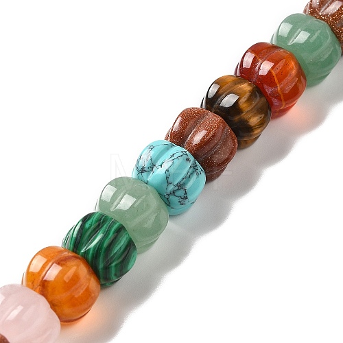 Natural & Synthetic Mixed Gemstone Beads Strands G-K335-02B-1