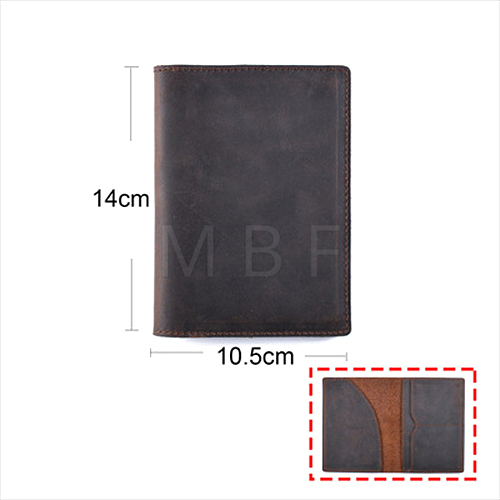 Rectangle Leather Travel Passport Wallet Cover AJEW-WH20007-02B-1