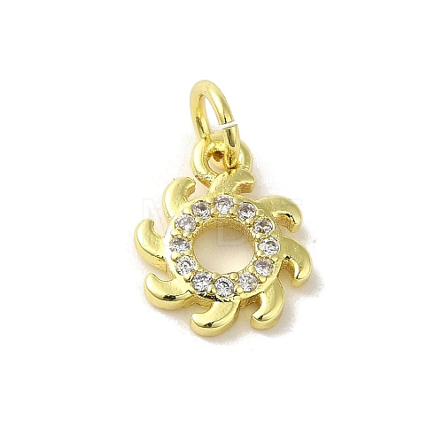 Brass Micro Pave Cubic Zirconia Charms KK-M283-23F-01-1