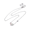 304 Stainless Steel Pave Natural Colorful Shell Heart Pendant Necklaces for Women NJEW-U032-09P-02-4