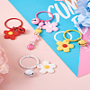 17Pcs 17 Colors Soft Rubber Pendant Keychains KEYC-BY0001-03-20