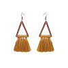 Wood and Cotton Dangle Earrings WG53E25-01-2